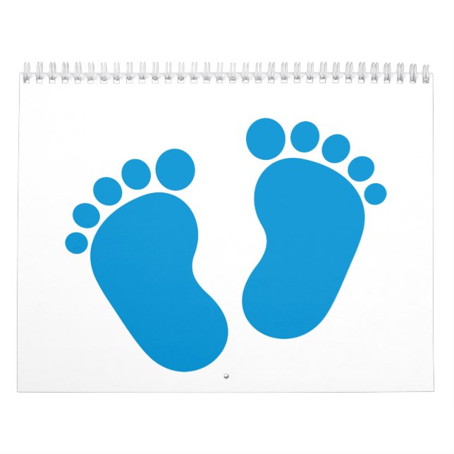 Calendrier Pieds de bébé bleu (Protection)