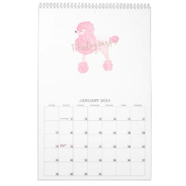 Calendrier Pink Chien Affaires personnalisées