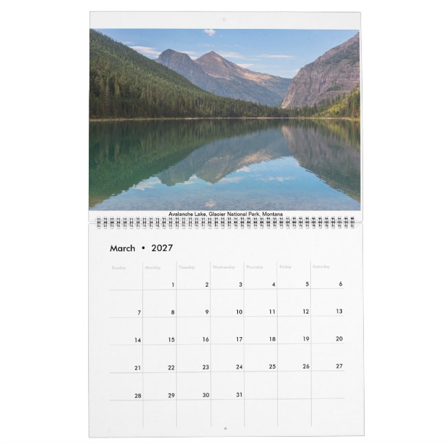 Calendrier pittoresque de 18 mois (Mar 2027)