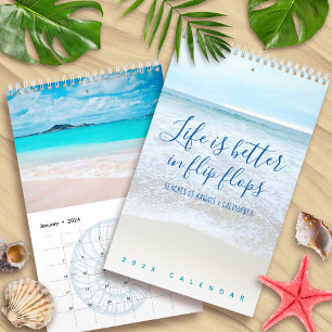 Calendrier Plages Hawaii California Flip Flops One Page