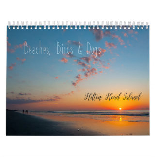 Calendrier Plages, oiseaux et chiens sur Hilton Head Island