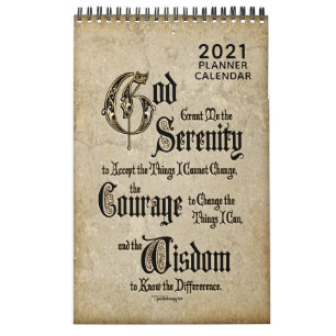 Calendrier Planificateur de cadeaux Serenity Prayer Recovery 