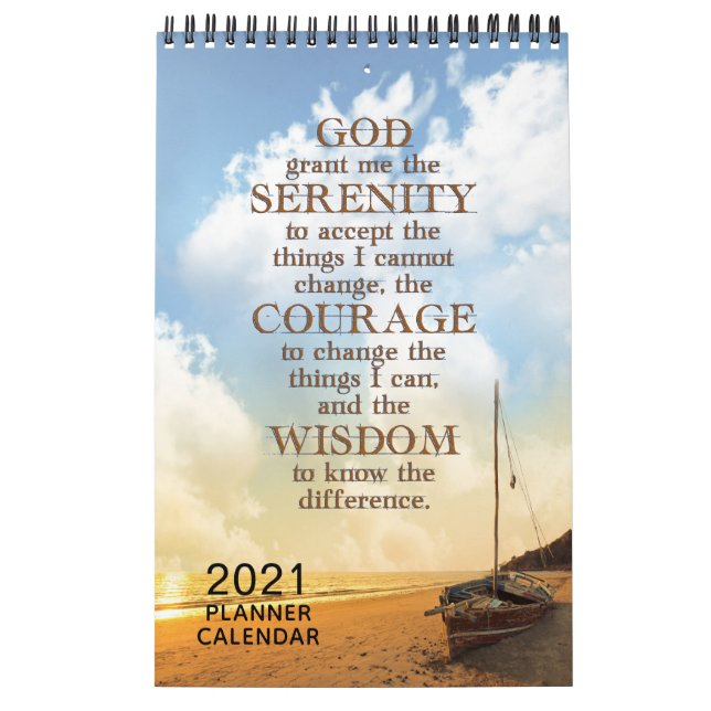 Calendrier Planificateur de cadeaux Serenity Prayer Recovery  (Protection)