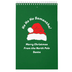 Calendrier Planificateur Vert Rouge Blanc Santa Joyeux Noël