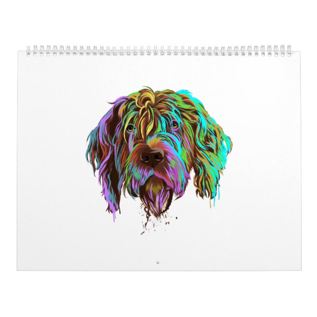 Calendrier Pointeur Griffon Pointeur À poils durs Splash (Protection)