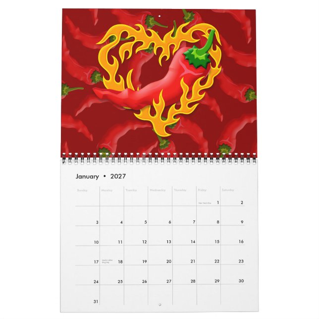 Calendrier Poivre chili au coeur de flamme (Jan 2027)