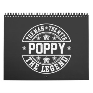 Calendrier Poppy The Man The Myth the Legend Father's Day
