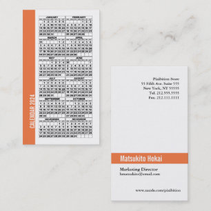 Calendrier Portefeuille 2024 Carte de visite taill