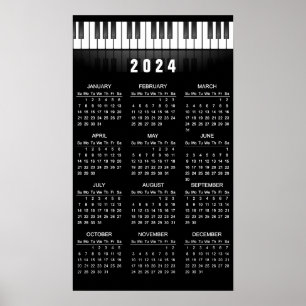 Calendrier Poster Clavier Piano 2024