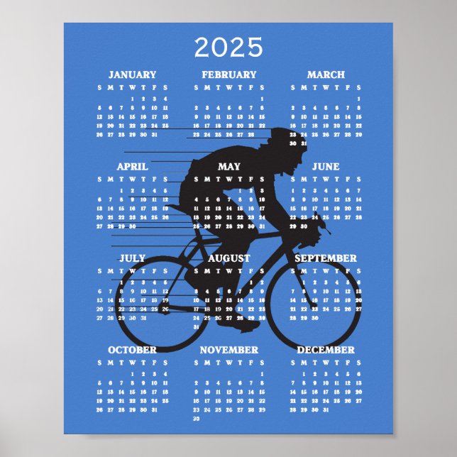 Calendrier Poster Design Cyclisme 2025 (Devant)