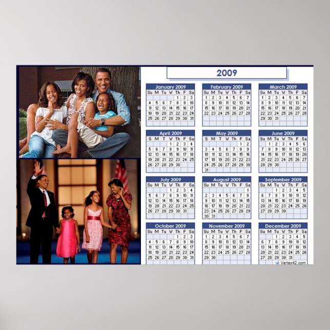 CALENDRIER POSTER OBAMA (Devant)