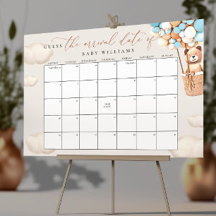 Calendrier pour deviner la date prévue Poster Bleu