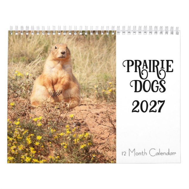 Calendrier Prairie Dog 2027 sur 12 Mois (Protection)