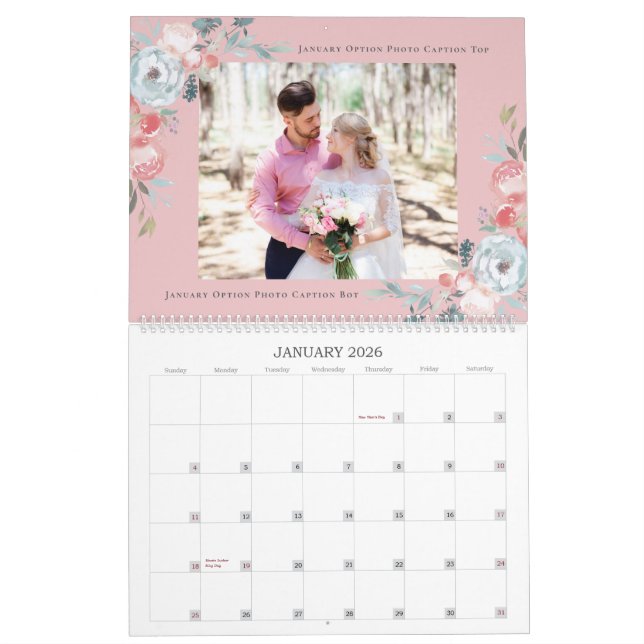 Calendrier Première année des jeunes mariés | Collage photo M (Jan 2026)