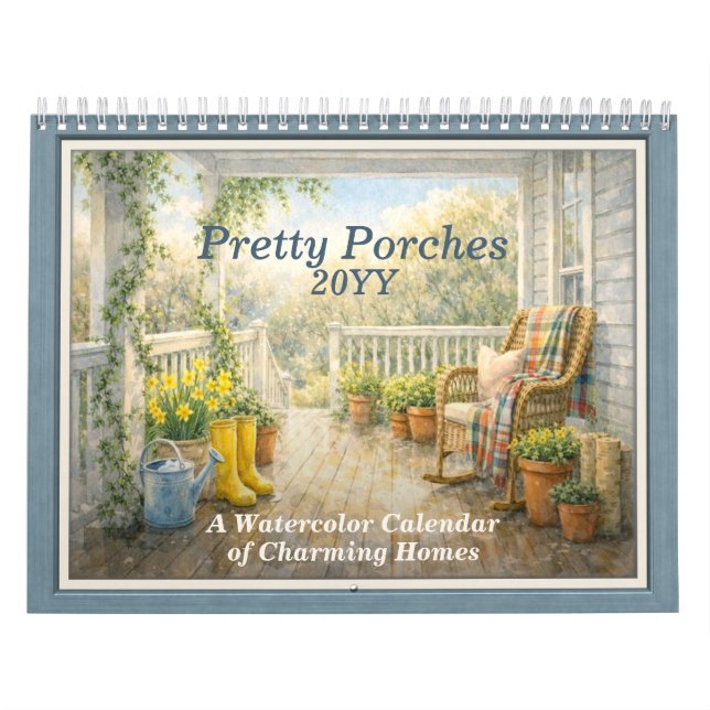 Calendrier Pretty Porches 2026 – A Watercolor Calendar (Protection)