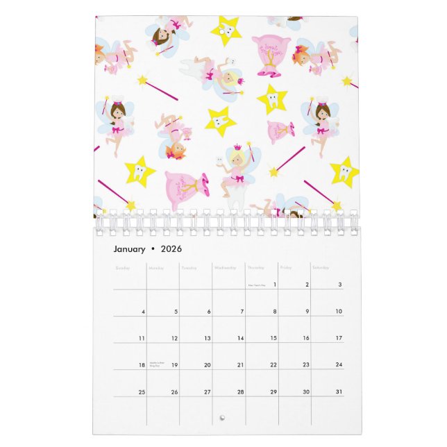 Calendrier Pretty Tooth Fairy Magic Wand White Teeth (Jan 2026)