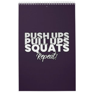 Calendrier Push UPS Pull UPS Squats Répéter!