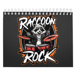 Calendrier Raccoon Rock T-shirt - Funny Raccoon Cowboy Design