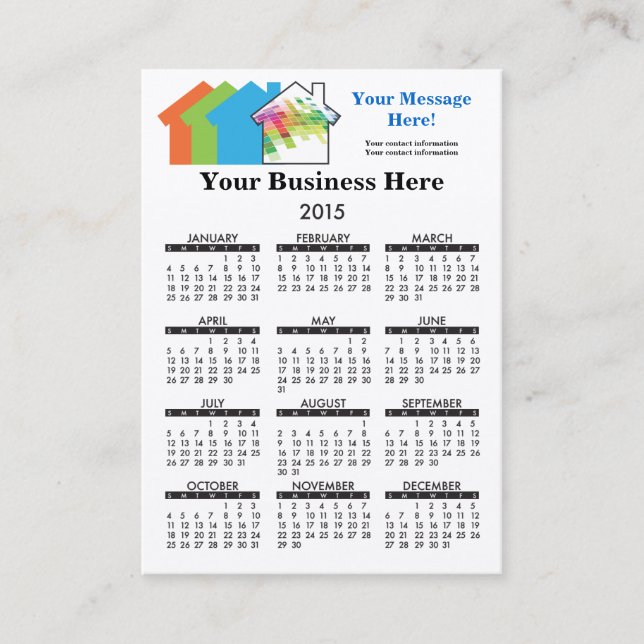 Calendrier RealtyMart de carte de visite (Devant)