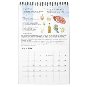 Calendrier Recette de famille Objet de famille précieux Aqu