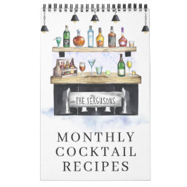 Calendrier Recettes de cocktails favorites | Aquarelle illust