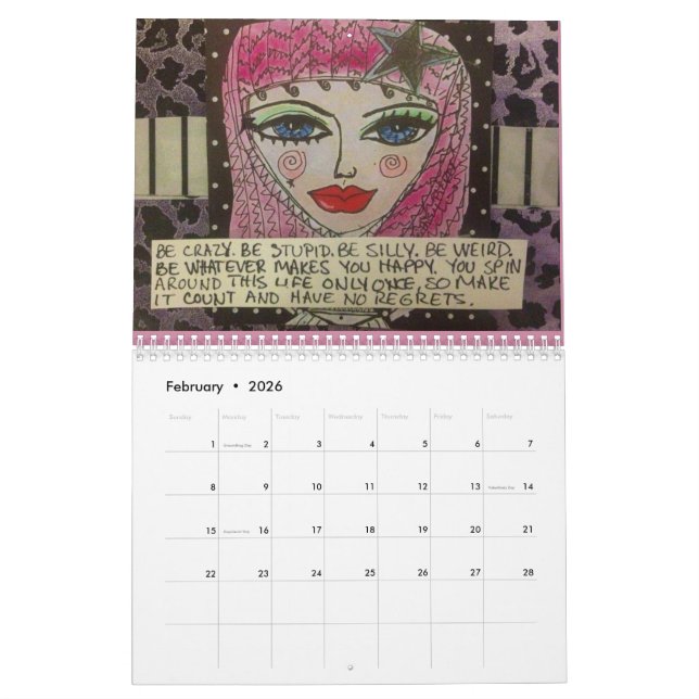 CALENDRIER REMPLI DE MAUVAIS ART DE FILLE (Feb 2026)