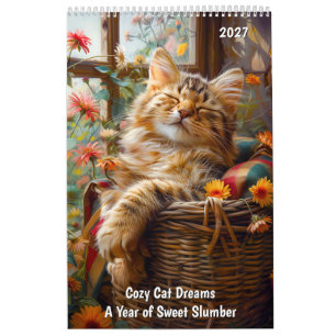 Calendrier Rêves de chat douillet – Une année de doux sommeil