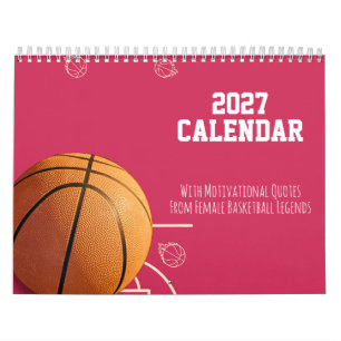 Calendrier Rose Basket 2027 Pour Adolescentes