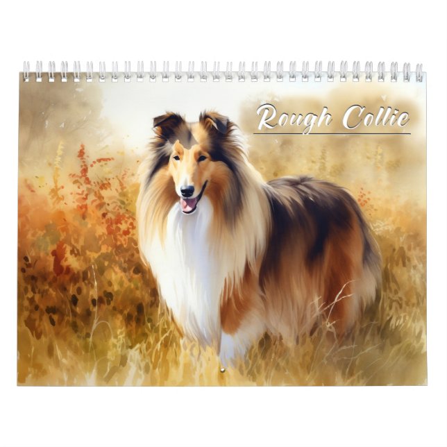 Calendrier Rough Collie Calendrier, n'importe quelle année (Protection)