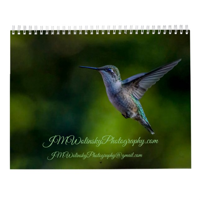 Calendrier Ruby Throated Hummingbird 2025Calendar (Dos)