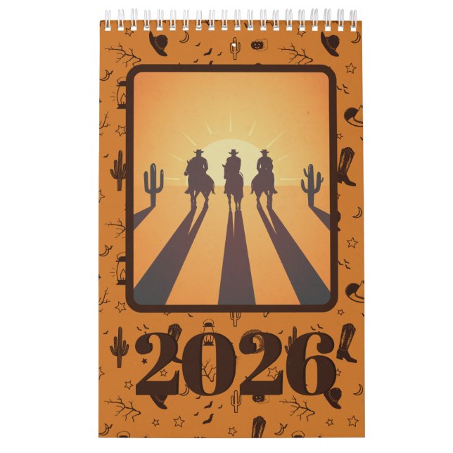 Calendrier rustic brown orange pattern photo (Protection)