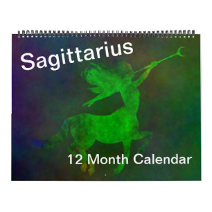 Calendrier Sagittarius Zodiac décembre Symboles colorés