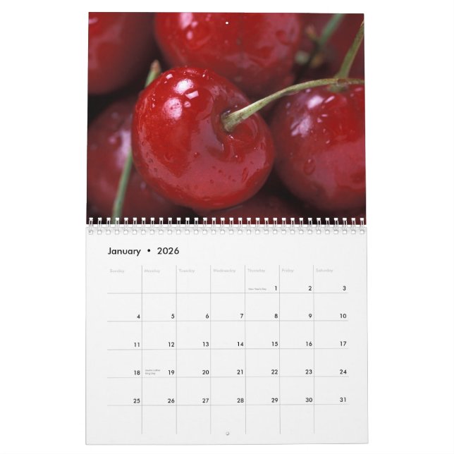 Calendrier sain de photographie de fruit (Jan 2026)