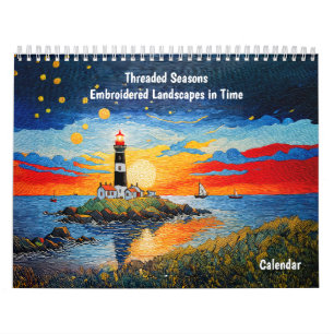 Calendrier Saisons brodées – Paysages brodés à travers le tem