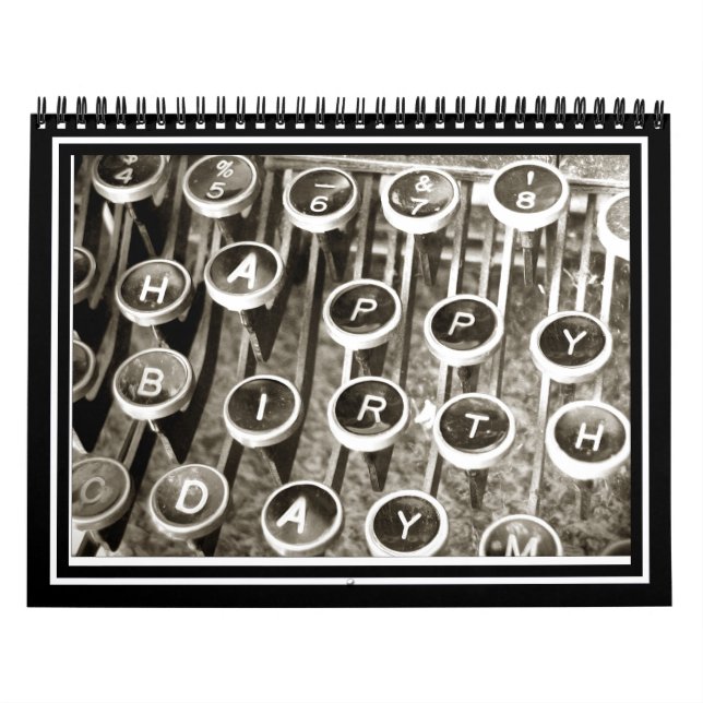 Calendrier Salutation d'anniversaire de la machine à écrire v (Protection)