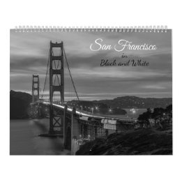 Calendrier San Francisco City in Black and White
