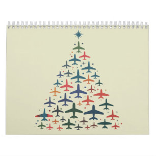 Calendrier Sapin de Noël Avion Pilote Rétro Volant Vol