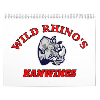 Calendrier sauvage de rhinocéros