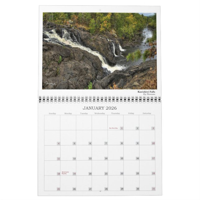 Calendrier sauvage et rural du Minnesota (Jan 2026)