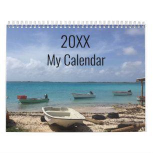Calendrier Scène de plage avec vagues océaniques personnalisé