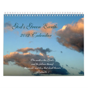Calendrier Scènes de la Terre-Nature de Dieu/citations verte