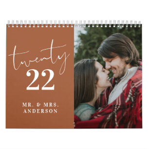 Calendrier Script Calligraphie Nouvelle Mer Photo Terracotta