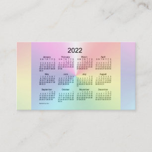 Calendrier Shimmer 2022 par Janz Carte de visite