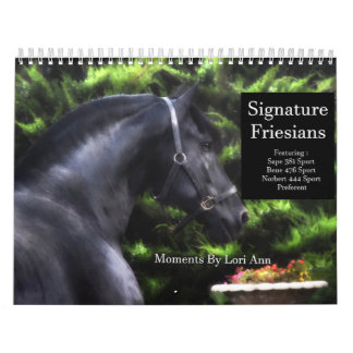 Calendrier Signature des étalons friésiens