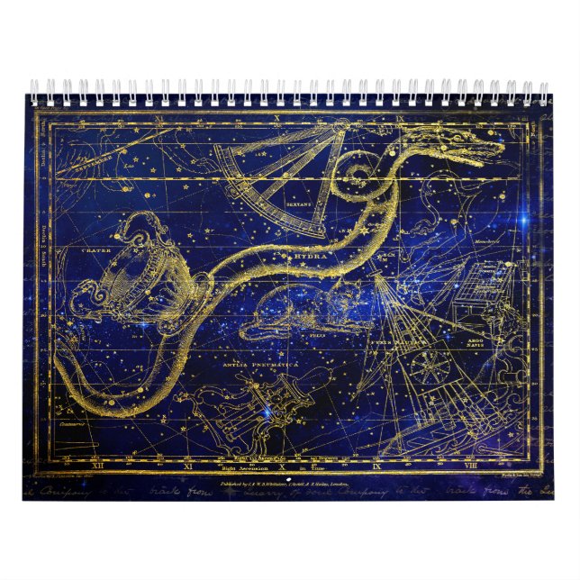 Calendrier Signe du Zodiaque Bleu (Protection)