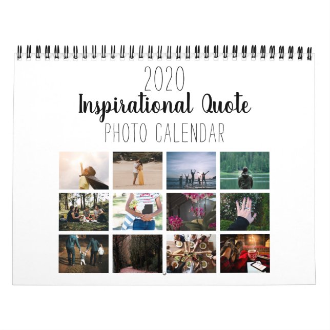 Calendrier Simple citation blanche inspirationnelle 2021 phot (Protection)
