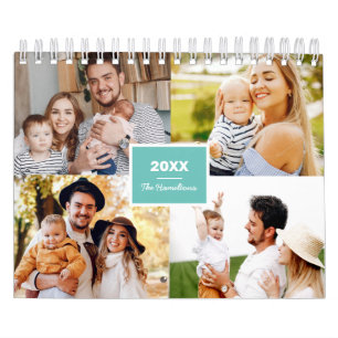 Calendrier Simple Collage de Photos de Famille 2022