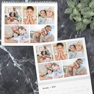 Calendrier Simple Collage de Photos Minimaliste