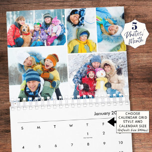 Calendrier Simple Collage Photo 5 par mois