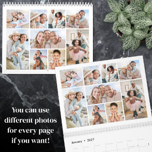 Calendrier Simple Élégant Collage de plus de 100 Photos